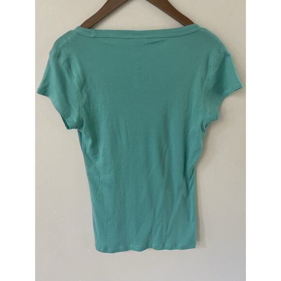 Making Waves Womens Size Small Stone Harbor 100% Cotton Aqua Beach T- Shirt Tee - Picture 6 of 9